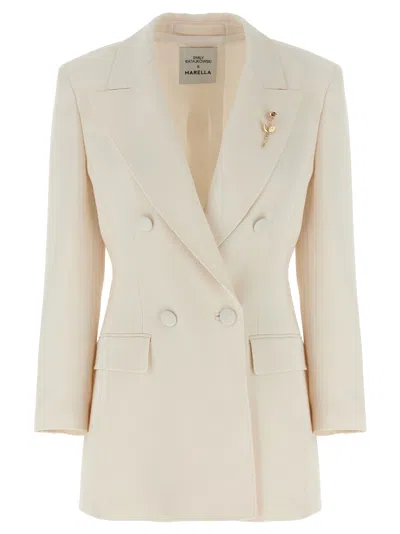 Marella White Waisted Blazer