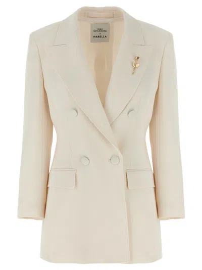 Marella White Waisted Blazer