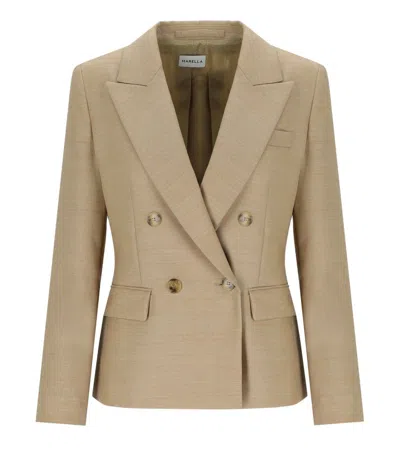 Marella Blazer Doppiopetto Giraffa Beige  In Purple