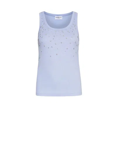 Marella Blue Top With Rhinestones