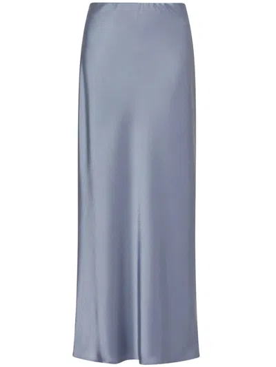 Marella Blue Triacetate Long Skirts Mllarcella In Neutral