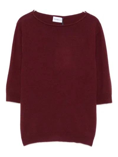 Marella Boat-neck Cashmere Sweater In Red