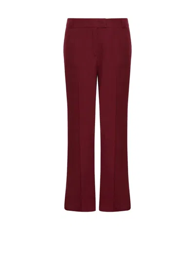 Marella Bordeaux Flare Pants In Linen