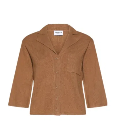 Marella Boxy Cashmere And Wool Shirt Jacket In Brown