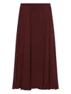 Marella Brado Elasticated Midi Skirt In Burgundy