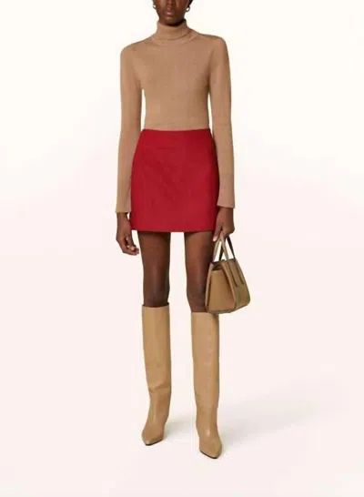 Marella Brezza Short Skirt In Dark Red In Burgundy