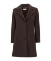 Marella Peak-lapel Buttoned Coat In Brown