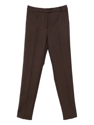 Marella Button-fastening Trousers In Brown