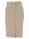 Marella Button-front Midi Skirt In Neutral