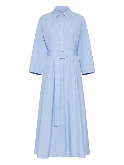 Marella Button-up Belted Shirt Dress In Blue