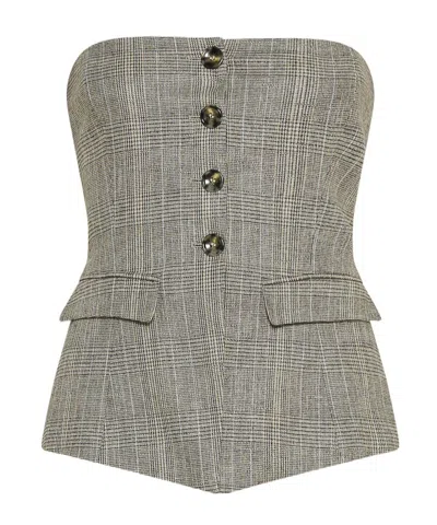 MARELLA BUTTON-UP TOP - LIGHT GREY