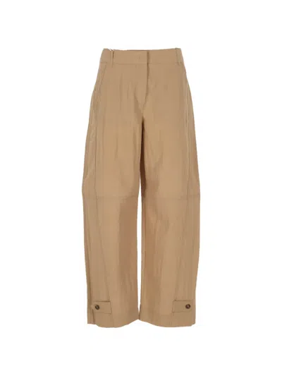 Marella Button-cuff Trousers In Brown