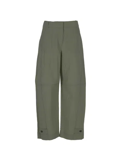 Marella Button-cuff Wide-leg Trousers In Gray