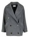 Marella Double-breasted Jacket In Gray