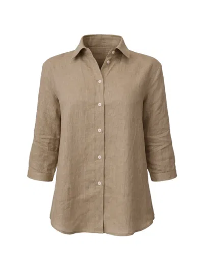 Marella Buttoned Long-sleeve Shirt In Brown