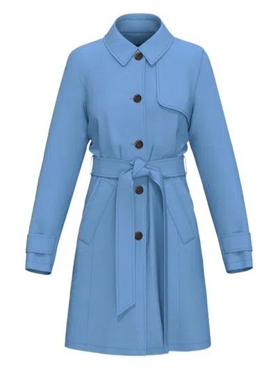 Marella Buttoned Trench Coat In Blue