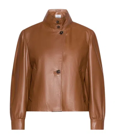MARELLA BUTTON-FRONT LEATHER JACKET