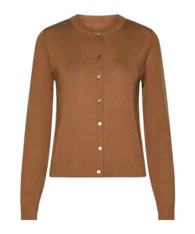 Marella Button-front Long-sleeve Knit Top In Multi