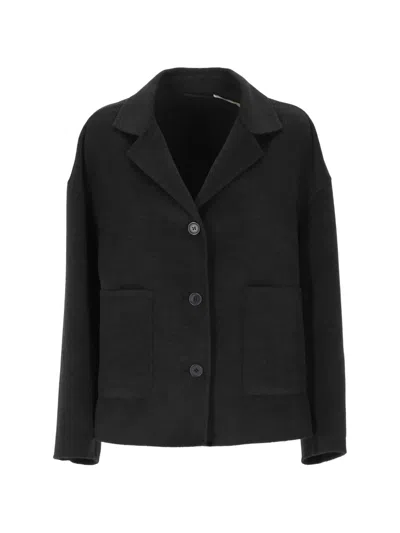 Marella Button-up Patch-pocket Jacket In Black