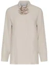 Marella Silk-blend Crepe Shirt In Multi