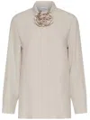 Marella Silk-blend Crepe Shirt In Neutral