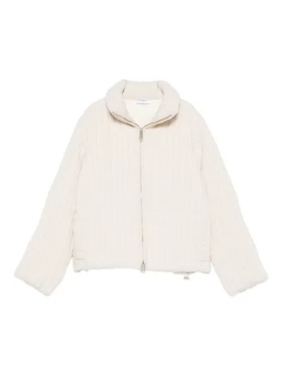 Marella Cable-knit Jacket In Neutral