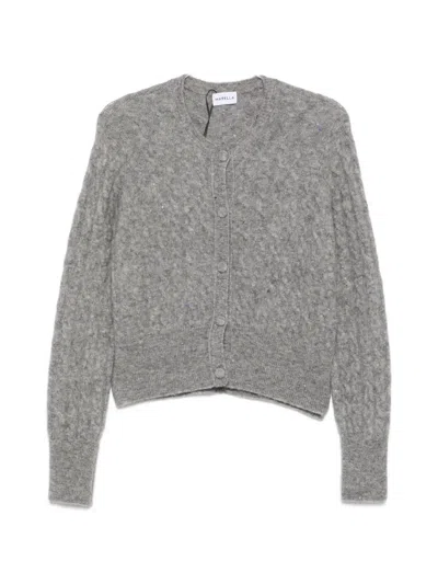 Marella Cable-knit Cardigan In Gray