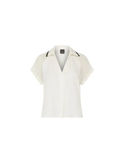 Marella Satin Polo Shirt In White