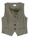 Marella Embellished Button Waistcoat In Multi