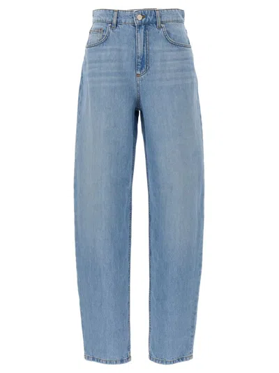 Marella Womens Barrel Wide-leg Denim Jeans Blue Jeans