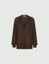 Marella Cardigan Woman Brown In Animal Print