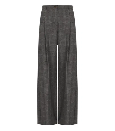 Marella Carena Grey Check Trousers In Gray