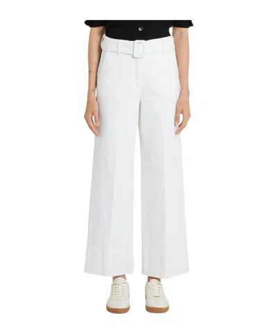Marella Casual Pants With Belt Loops In White