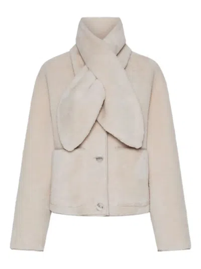 Marella Cecil Faux-fur Coat In Neutral
