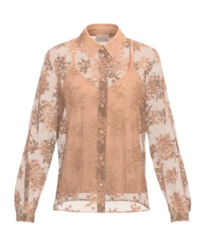 Marella Chantilly Lace Shirt In Neutral