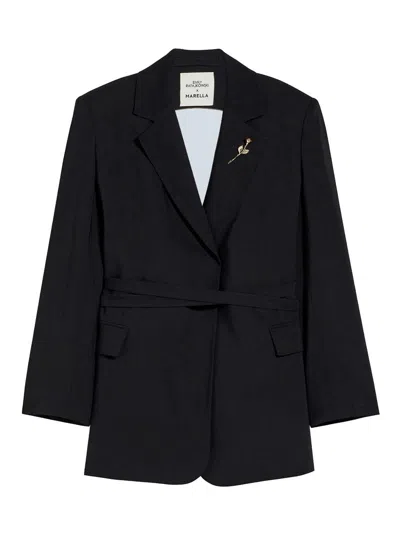 Marella Long-sleeved Suit Coat In Black