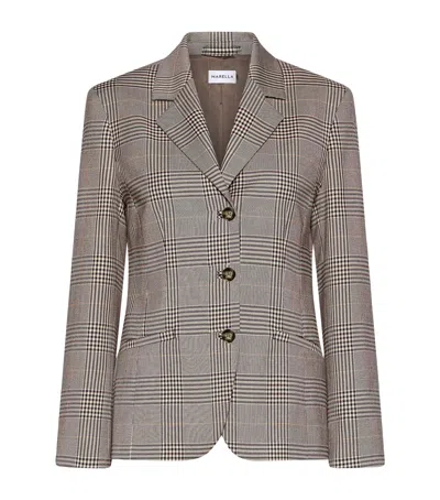 Marella Mllginseng Glen Plaid Blazer In Gray