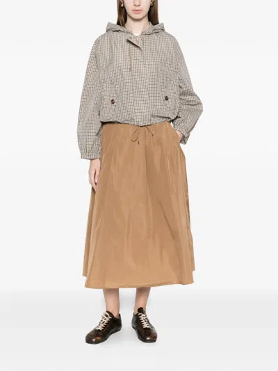 Marella Check Hooded Jacket In Gray