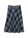 Marella Check-pattern Flared Mid Skirt In Blue