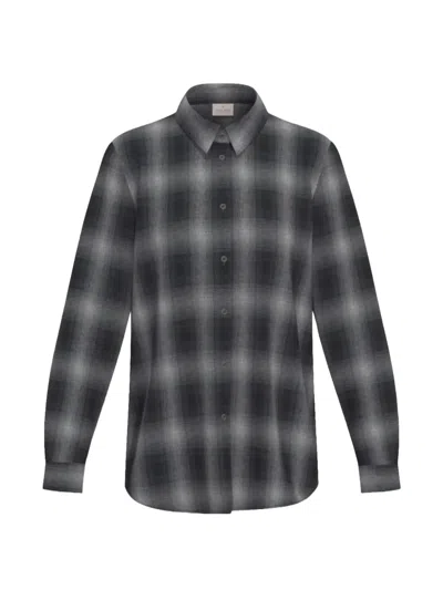 Marella Check-print Long-sleeve Shirt In Gray