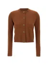 Marella Button-front Long-sleeve Knit Top In Brown