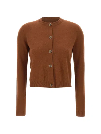 Marella Cicogna Cashmere Cardigan In Brown