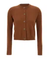 Marella Button-front Long-sleeve Knit Top In Brown