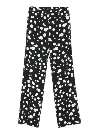 Marella Circle-print Trousers In Black
