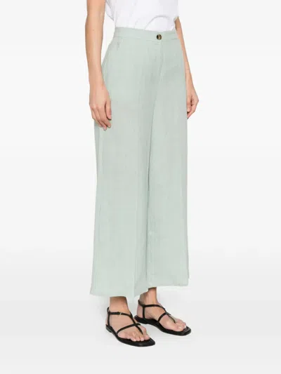 Marella Clava Button Palazzo Pants In Gray