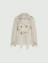Marella Short Trench Coat In Beige