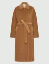 Marella Long-sleeved Coat In Brown