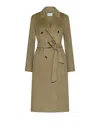 Marella Ara Double-breasted Belted Coat In Gold