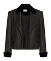 Marella Herringbone-pattern Cropped Jacket In Brown