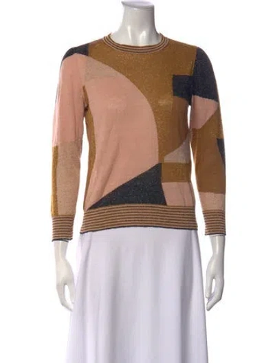 Pre-owned Marella Colorblock Pattern Crew Neck Sweater In Multicolor